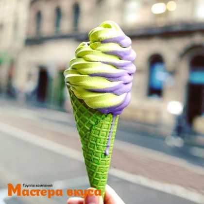 Вафельный рожок 185, ЦВЕТНОЙ АССОРТИ естественный край