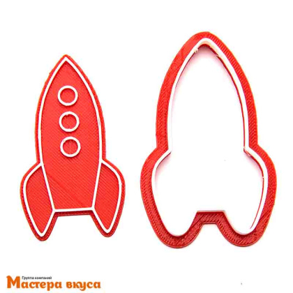 Вырубка пластик + штамп РАКЕТА, 8 см