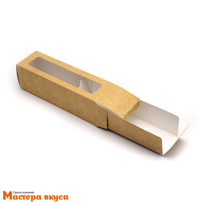 Упаковка для макаронс  6 шт, с окном 180*55*55 мм (крафт)