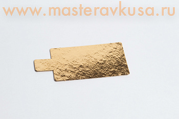 Подложка-сольерка 0,8 мм с держателем прямоугольная 90*55 мм золото