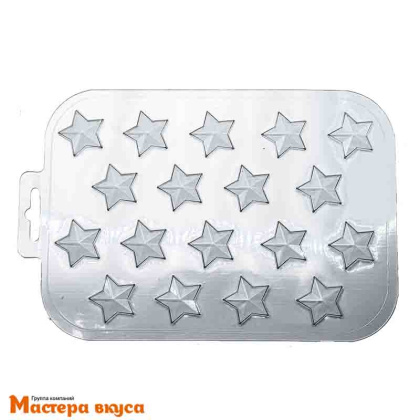 Форма для шоколада пластиковая ЗВЕЗДЫ ШОКО ГЕО, (18 ячеек) 25*5 мм