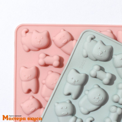 Форма для шоколада силиконовая  ДОМАШНИЕ ПИТОМЦЫ, (32 ячейки) 19,5*12,5*1 см