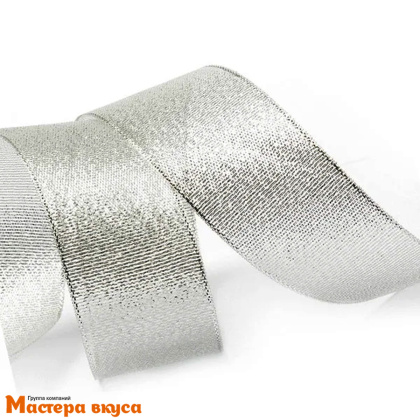 Лента парчовая, СЕРЕБРЯНАЯ, 20мм, ~22м