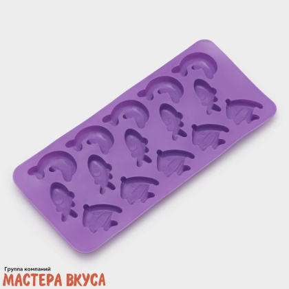 Форма для шоколада силиконовая  ПОДВОДНЫЙ МИР, (15 ячеек) 21*10,1 см