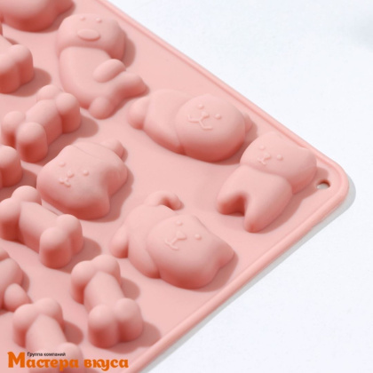 Форма для шоколада силиконовая  ДОМАШНИЕ ПИТОМЦЫ, (32 ячейки) 19,5*12,5*1 см