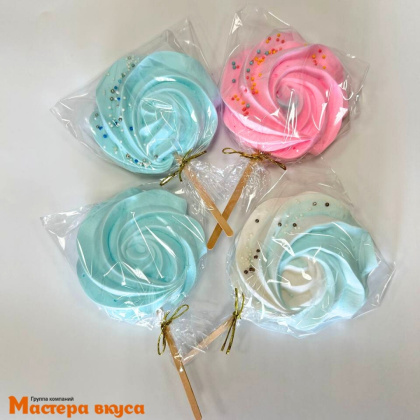 Меренга на палочке "Роза" (круг), d~8 см 