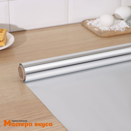 Фольга для выпечки 44 см (7 м), толщина 14 мкр универсальная, Доляна