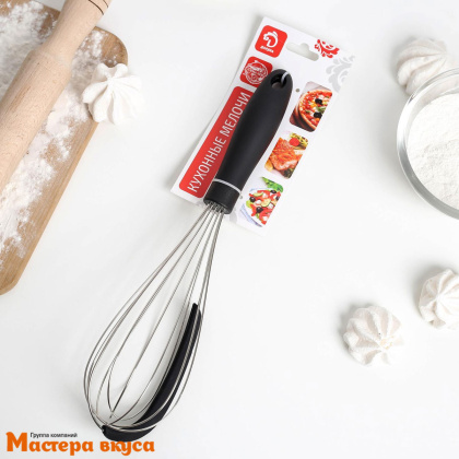 Венчик кулинарный со скребком, 31 см, неж.сталь