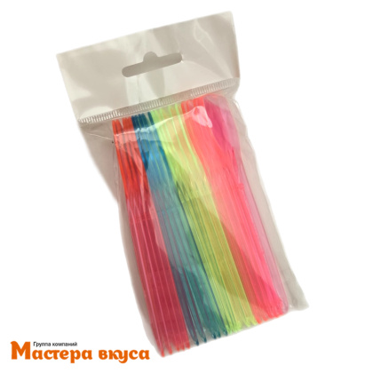 Ложка пластиковая десертная (лопатка),  9,5 см, цвет микс, (упак 20 шт)