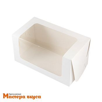 Упаковка для рулета с окном 200*110*100 мм (белая) 