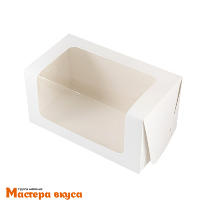 Упаковка для рулета с окном 200*110*100 мм (белая) 