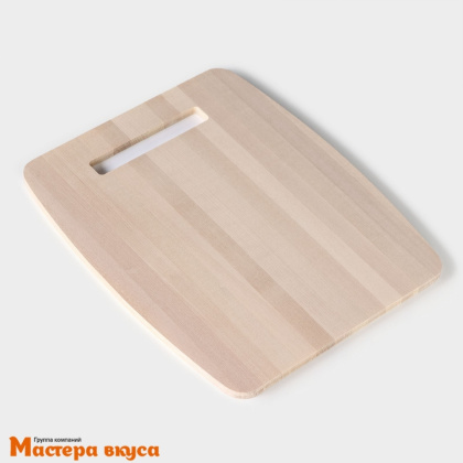 Доска разделочная с желобом, дерево, 30*25*0,8 см, массив березы