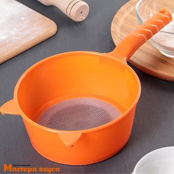 Сито d  15,5 см с длинной ручкой "Ушки" (пластик)