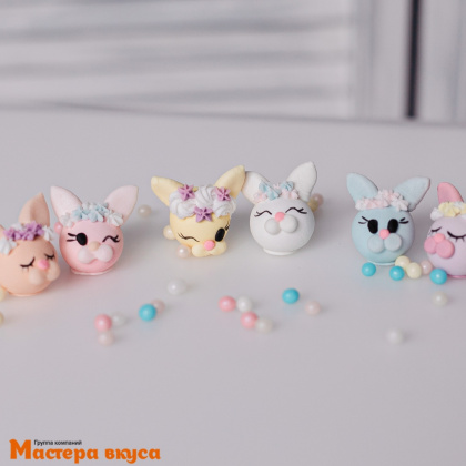 Сахарная фигурка КОЛОБКИ-ЗАЙКИ, микс h~3,5см d~3см