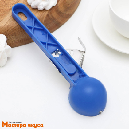 Ложка для мороженого пластиковая с выталкивателем, 50мл, 20,5 см, "Помощник"