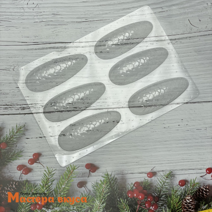 Форма для шоколада пластиковая (НГ) ШИШКИ, (6 ячеек) 90*35*17 мм