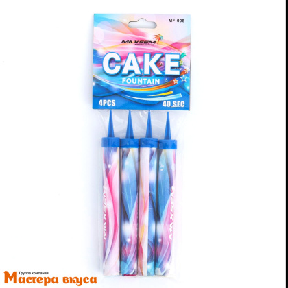 Фейерверк, холодный фонтан 10 см, радужное пламя, упак 4 шт 