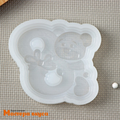 Молд силиконовый МИШКА С ВОСЬМЕРКОЙ, 7*7 см
