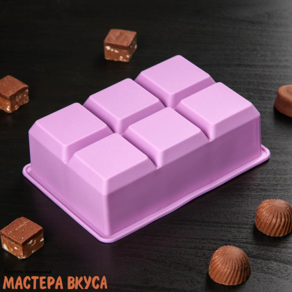 Форма силиконовая КУБИК, ячейка 30*30 мм, (6 ячеек) 16*11 см