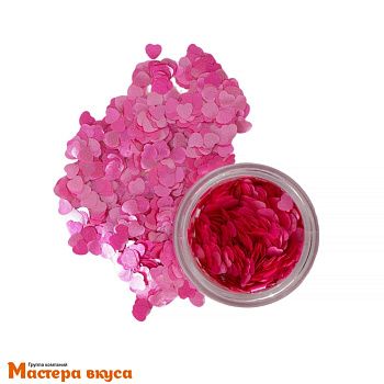 Пищевой блеск (глиттер) "Сердца", розовые, 0,5 гр