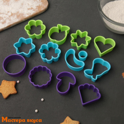 Набор вырубок пластик ФАНТЫ, (набор 13 шт), max~4,5*4,5 см