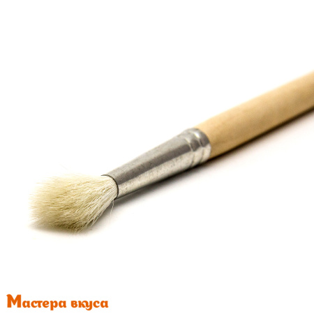 Кисть для декорирования натуральная Коза №5 круглая, (волос дл-2см) 18см