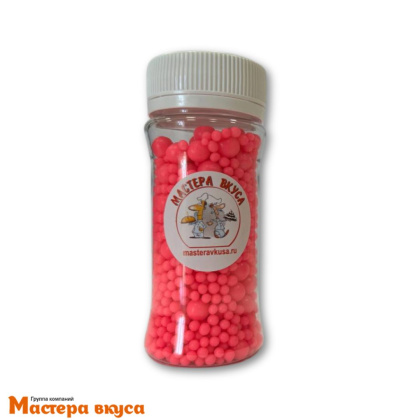 Посыпка Шарики зерновые Неоновый микс РОЗОВЫЙ (d 2-7 мм), 50 гр