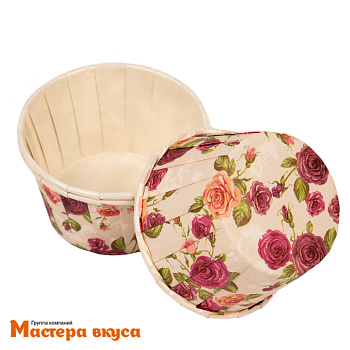 Форма бумажная Маффин 50*40 мм, ламинированная ДИКИЕ РОЗЫ