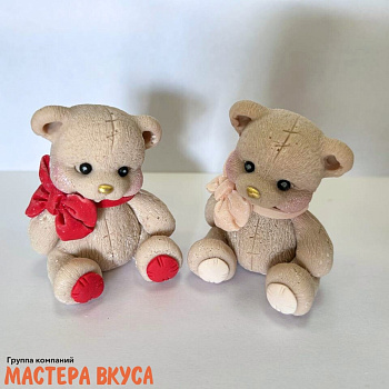 Фигурка из шок. глазури "Мишка с бантиком", h~7 см 