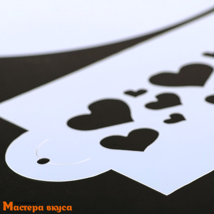 Трафарет для нанесения рисунка, d~23 см + бордюр СЕРДЕЧКИ, (набор 2 шт)