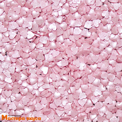 Посыпка Сердечки Розовые перламутровые (мини), упак 750 гр