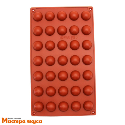 Форма силиконовая ПОЛУСФЕРА (шар),  d 25 мм, (35 ячеек) 30*17,5 см