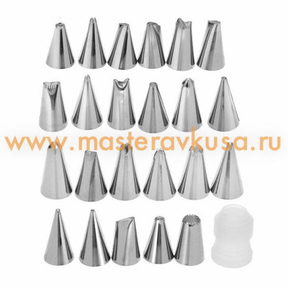 Набор кондитерских насадок (наконечников) для декорирования (23 шт) + адаптер