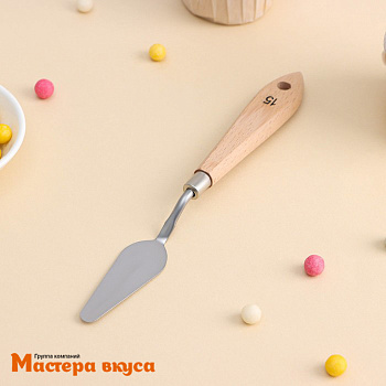 Палета (мастихин) лопатка металлическая 19,5 см, с деревянной ручкой "Деко"