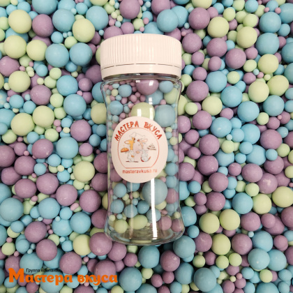 Посыпка Шарики зерновые Матовые микс Голубой-Сиреневый-Изумруд, 50 гр