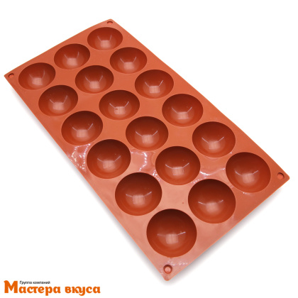 Форма силиконовая ПОЛУСФЕРА (шар),  d 47 мм, (18 ячеек)