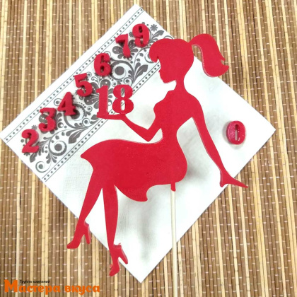 Форма для леденцов силиконовая ДЕВУШКА (топпер) + ЦИФРЫ, 16*12,5 см 