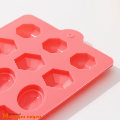 Форма для мармелада и шоколада силиконовая КРИСТАЛЛЫ, (18 фигур) 22*11см