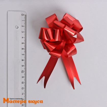 Бант-шар  КРАСНЫЙ Классика, (ш 1,8 см) d~8 см