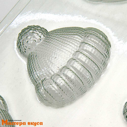 Форма для шоколада пластиковая (НГ) ШАПОЧКИ, (6 ячеек) 50*50*14 мм 